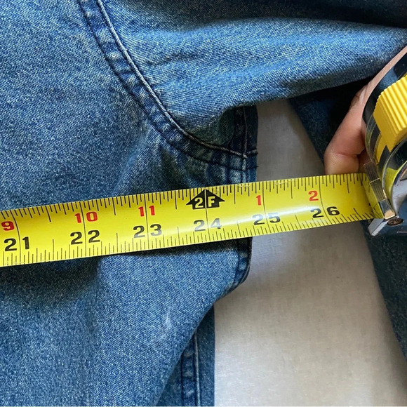 Harley Davidson Denim Long Sleeve Button Shirt 25”  PTP Sz XXL - Picture 9 of 10